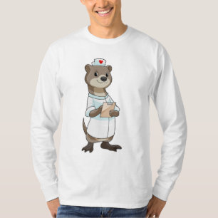 Otter as Nurse with Heart T-Shirt