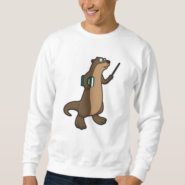 Otter as Teacher with Book & Pointer Sweatshirt (Front)