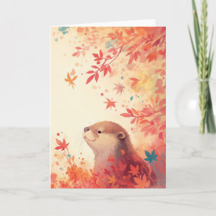 Otter Autumn Wonder Card