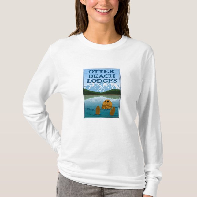 Otter Beach Lodges long sleeved women's t-shirt (Front)