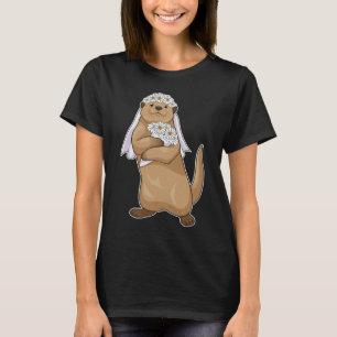 Otter Bride Flower Wedding T-Shirt