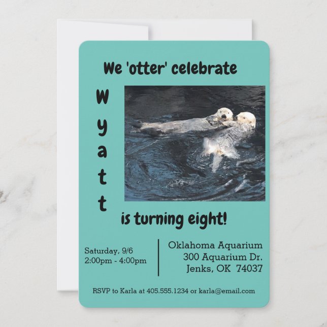Otter Celebration Party Invitation (Front)