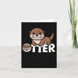 Otter Chaos Funny Animal Lover Cute Pun Sayings Qu Card