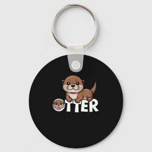 Otter Chaos Funny Animal Lover Cute Pun Sayings Qu Key Ring