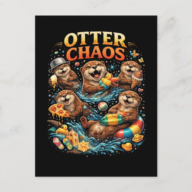 Otter Chaos Postcard (Front)