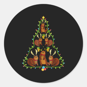Otter Christmas Free  Xmas Otter Lovers Classic Round Sticker