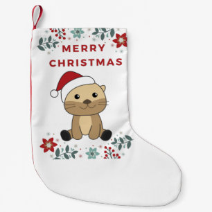 Otter Christmas Snow Winter Animals Otter Small Christmas Stocking