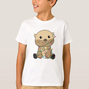 Otter Christmas Snow Winter Animals Otter T-Shirt