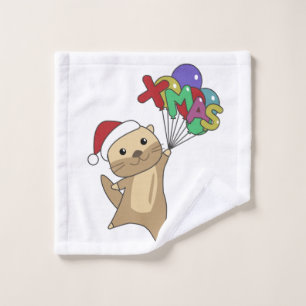 Otter Christmas Snow Winter Animals Otter Wash Cloth