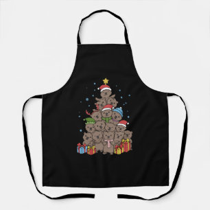 Otter Christmas Tree Funny Christmas Gift Apron