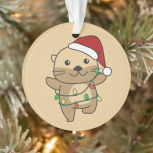 Otter Christmas Winter Animals Holiday Otters Ornament