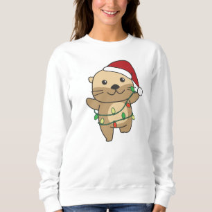 Otter Christmas Winter Animals Holiday Otters Sweatshirt