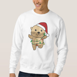 Otter Christmas Winter Animals Holiday Otters Sweatshirt