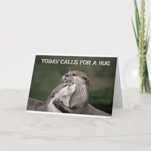 **OTTER COUPLE SAYS HAPPY BIRTHDAY" CARD