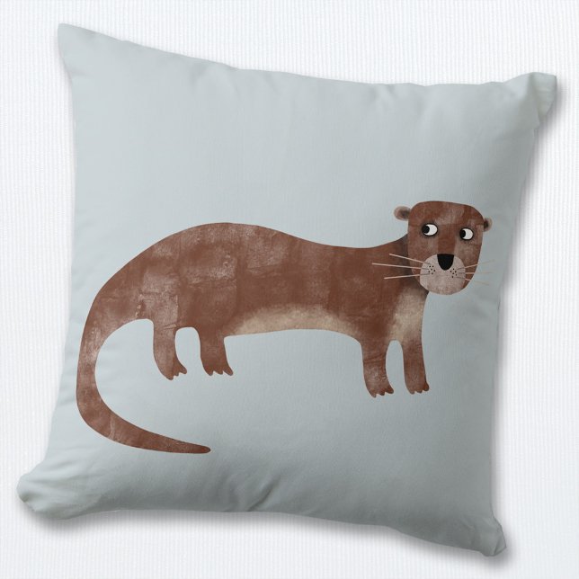 Otter Cushion (Fun otter throw pillow)