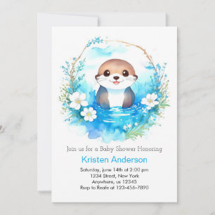 Otter Dreamscape Wonderland Boy Baby Shower Invitation