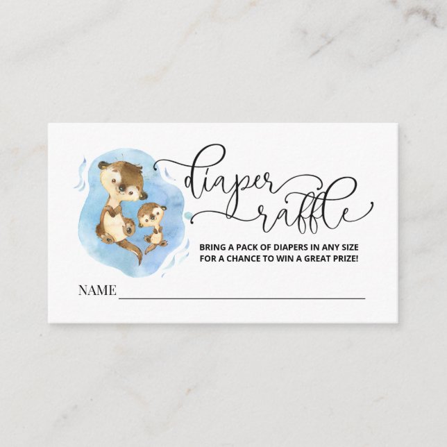 Otter Family Diaper Raffle Insert Card (Front)
