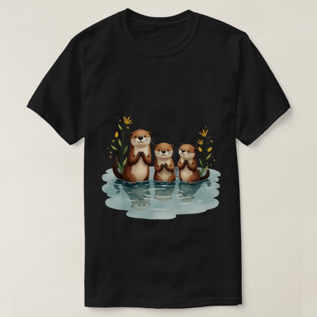 Otter Family T-Shirt (Design Front)