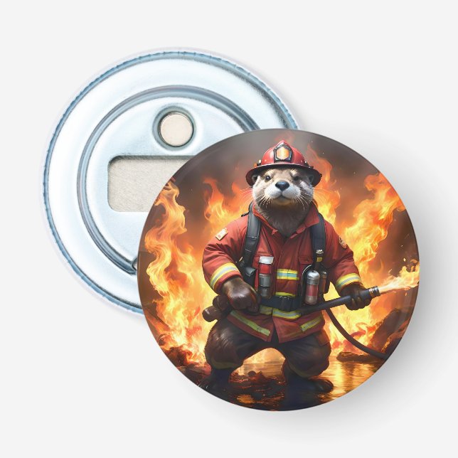 Otter Firefighter, Bottle Opener (Front)