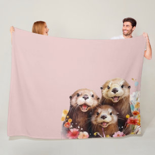 Otter fleece blanket