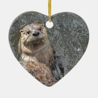 Otter Flip Turns Ceramic Tree Decoration