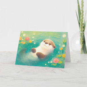 Otter Floating Serenity Card