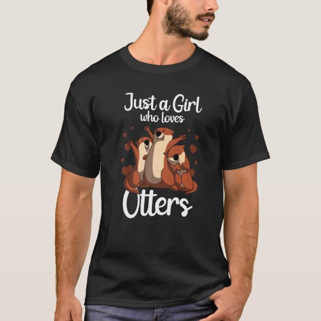 Otter For Girls Women Sea Otter Animal T-Shirt (Front)