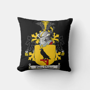 Otter Gift   Den Otter Coat of Arms - Family Crest Cushion