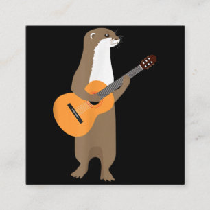 Otter Gift   Guitar Otter Animal Kids Guitarist Square Business Card