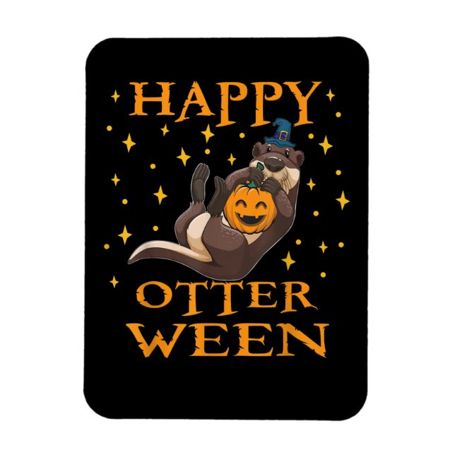 Otter Gift | Happy Otter Cute Sea Otter Halloween Magnet (Vertical)