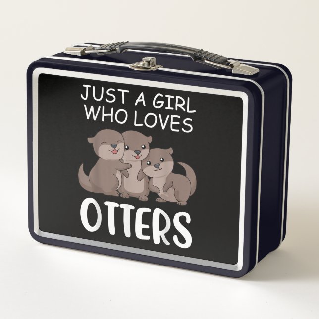 Otter Gift | Just A Girl Who Loves Otters Metal Lunch Box (Front)