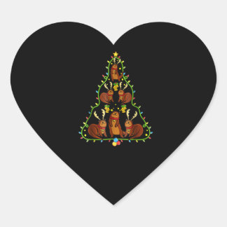 Otter Gift | Otter Christmas Tree Xmas Gift Otter Heart Sticker