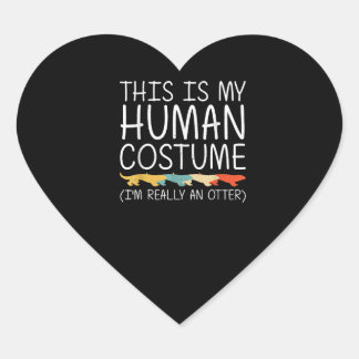 Otter Gift | Otter Halloween Human Costume DIY Heart Sticker