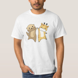Otter Giraffe Sweet Animals For Children Animal T-Shirt