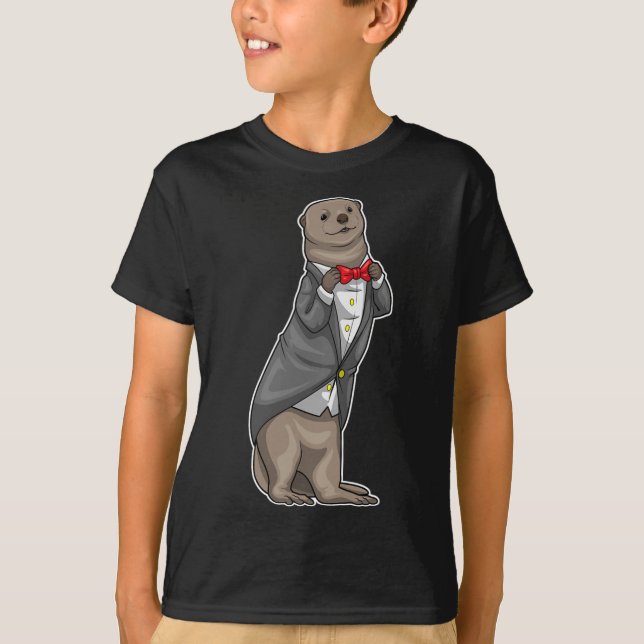Otter Groom Bow Tie Wedding  T-Shirt (Front)