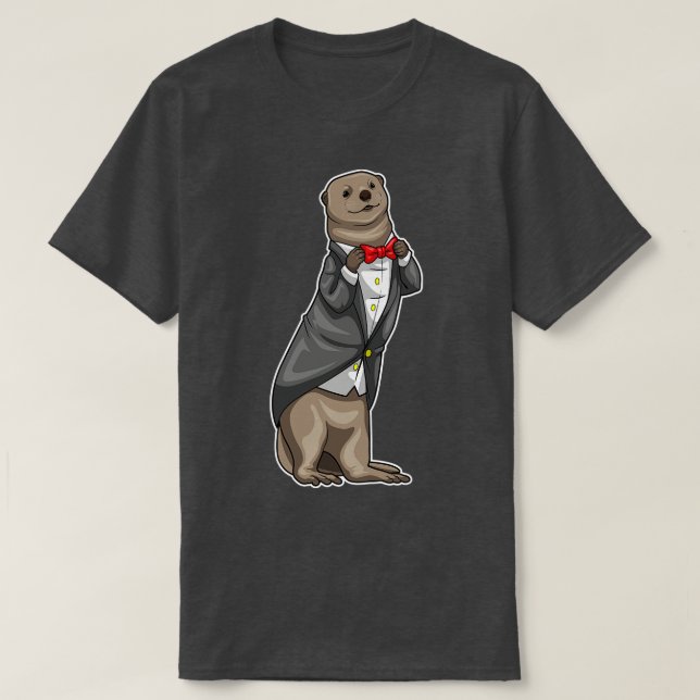 Otter Groom Wedding T-Shirt (Design Front)