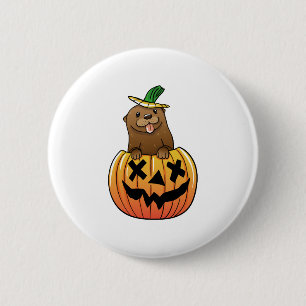 Otter Halloween  6 Cm Round Badge