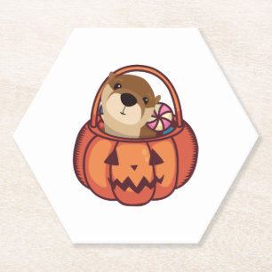 Otter Halloween Paper Coaster