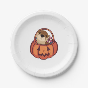 Otter Halloween Paper Plate