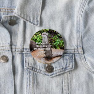 Otter Having Otterly Delightful Day, 7.5 Cm Round Badge