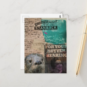 Otter Headache Relief and Hearing collage Postcard