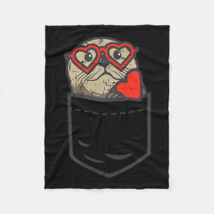 Otter Heart Gles Pocket Cute Valentines Day Animal Fleece Blanket