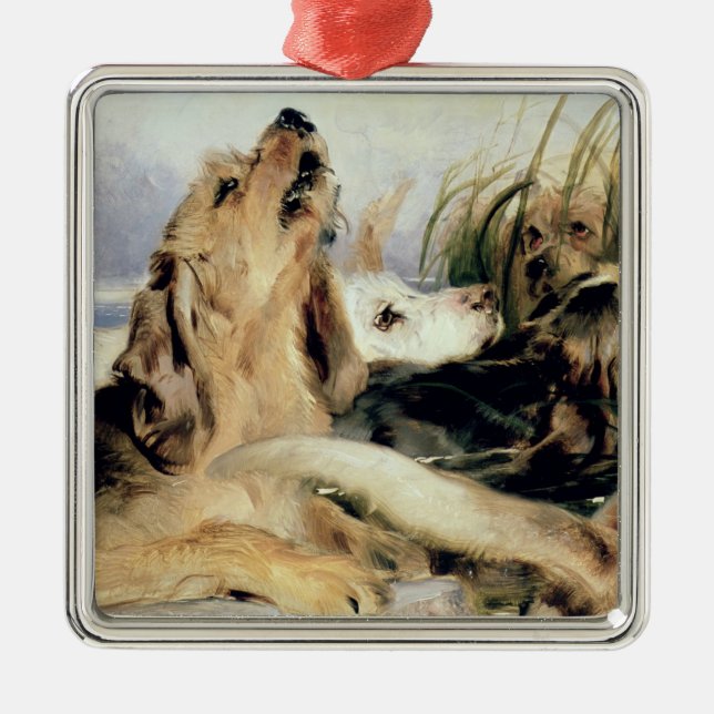 Otter Hounds Metal Tree Decoration (Front)