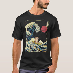 Otter Japanese Kanagawa Wave Funny Surf Animal VNe T-Shirt