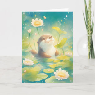 Otter Lily Pad Paradise Card