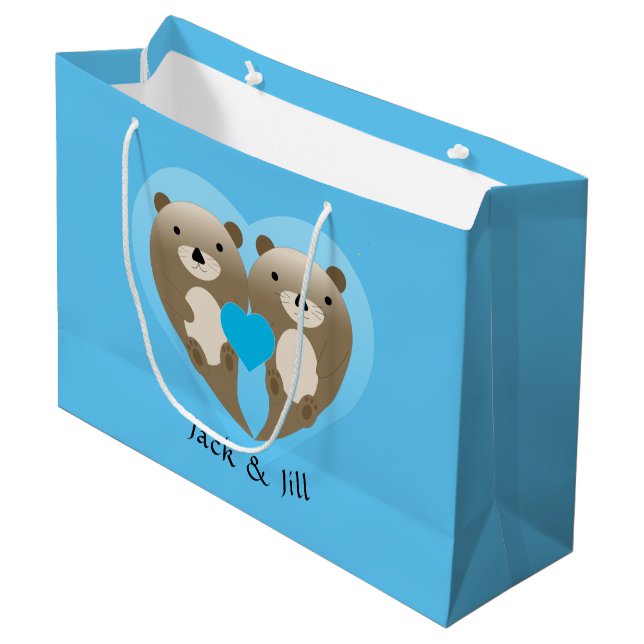 Otter Love Large Gift Bag (Front Angled)