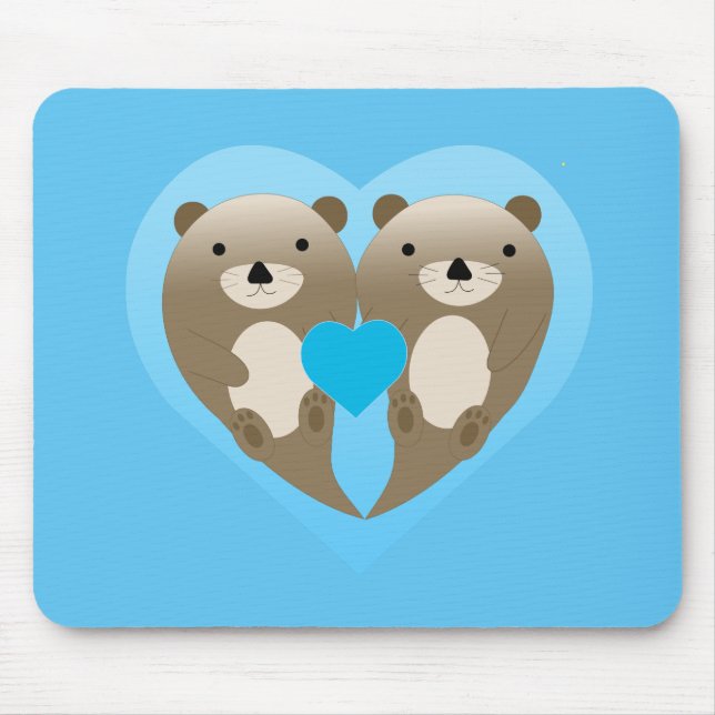Otter Love Mouse Pad (Front)