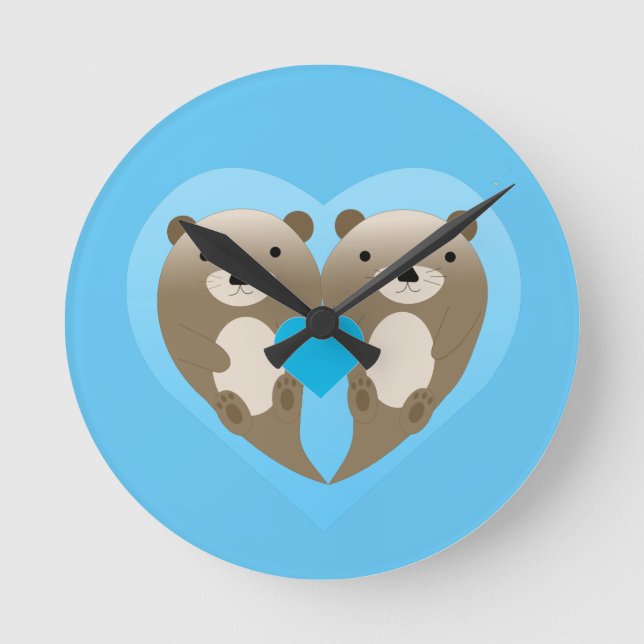 Otter Love Round Clock (Front)