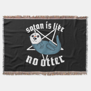 Otter Lovers   Satanic Pentagram Satan Otter Gift Throw Blanket