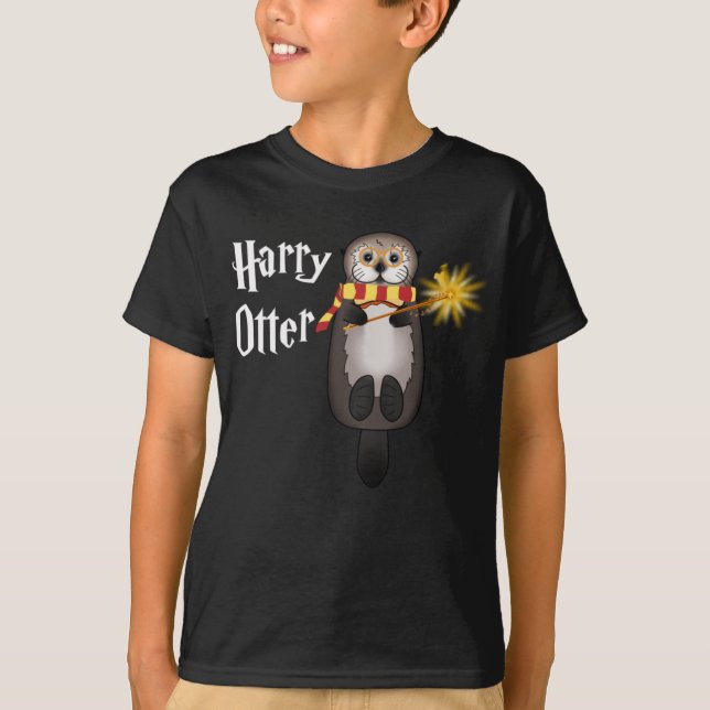 Otter Magic Wizard Funny Otter Harry T-Shirt (Front)